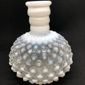 Antique hobnail opalescent glass bud vase